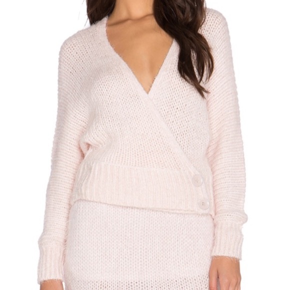 Asilio Sweaters - Asilio The Pink Slipper Wrap Sweater in Ice Pink 4